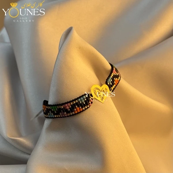 دستبند میوکی قلب و پروانه طلا